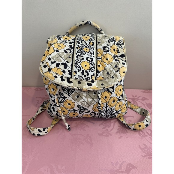 Vera Bradley Handbags - Vera Bradley yellow and black drawstring backpack and shoulder bag